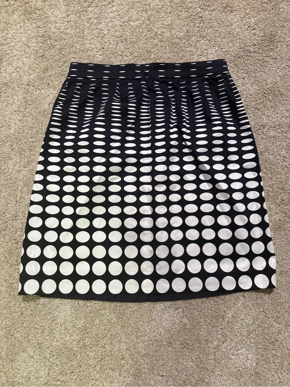 J. Crew Black and Navy Polka Dot A-Line Skirt